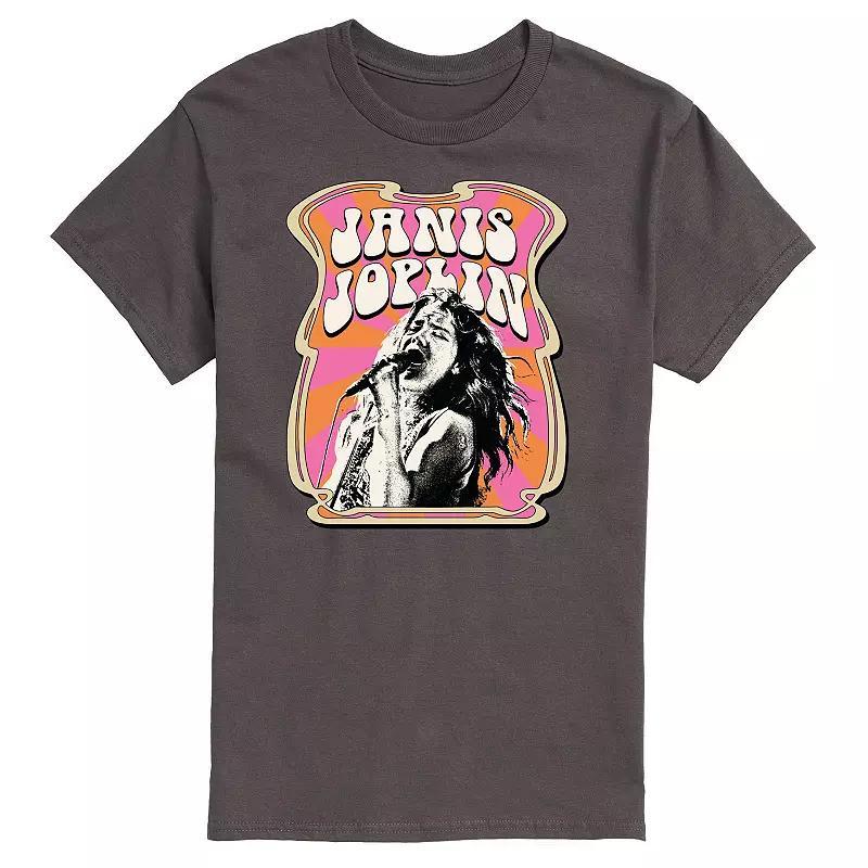 Mens Janis Joplin Poster Tee Grey Product Image