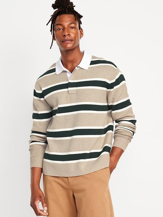 Rugby Stripe Polo Sweater Product Image