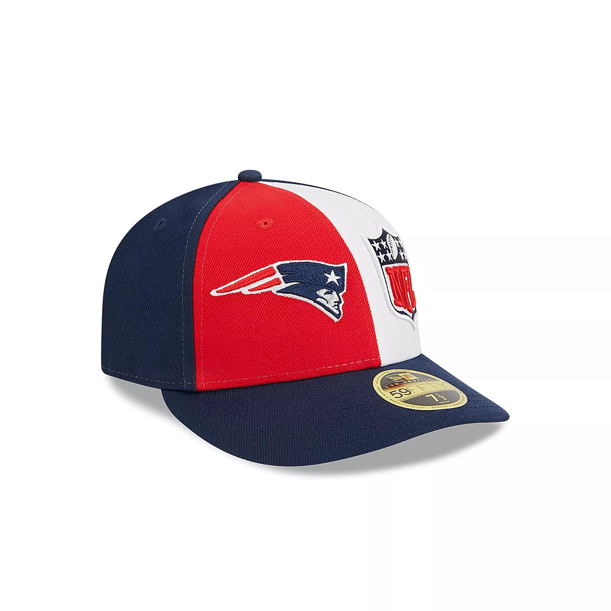 Men's New Era  Red/Navy New England Patriots 2023 Sideline Low Profile 59FIFTY Fitted Hat, Size: 7 3/4 Product Image