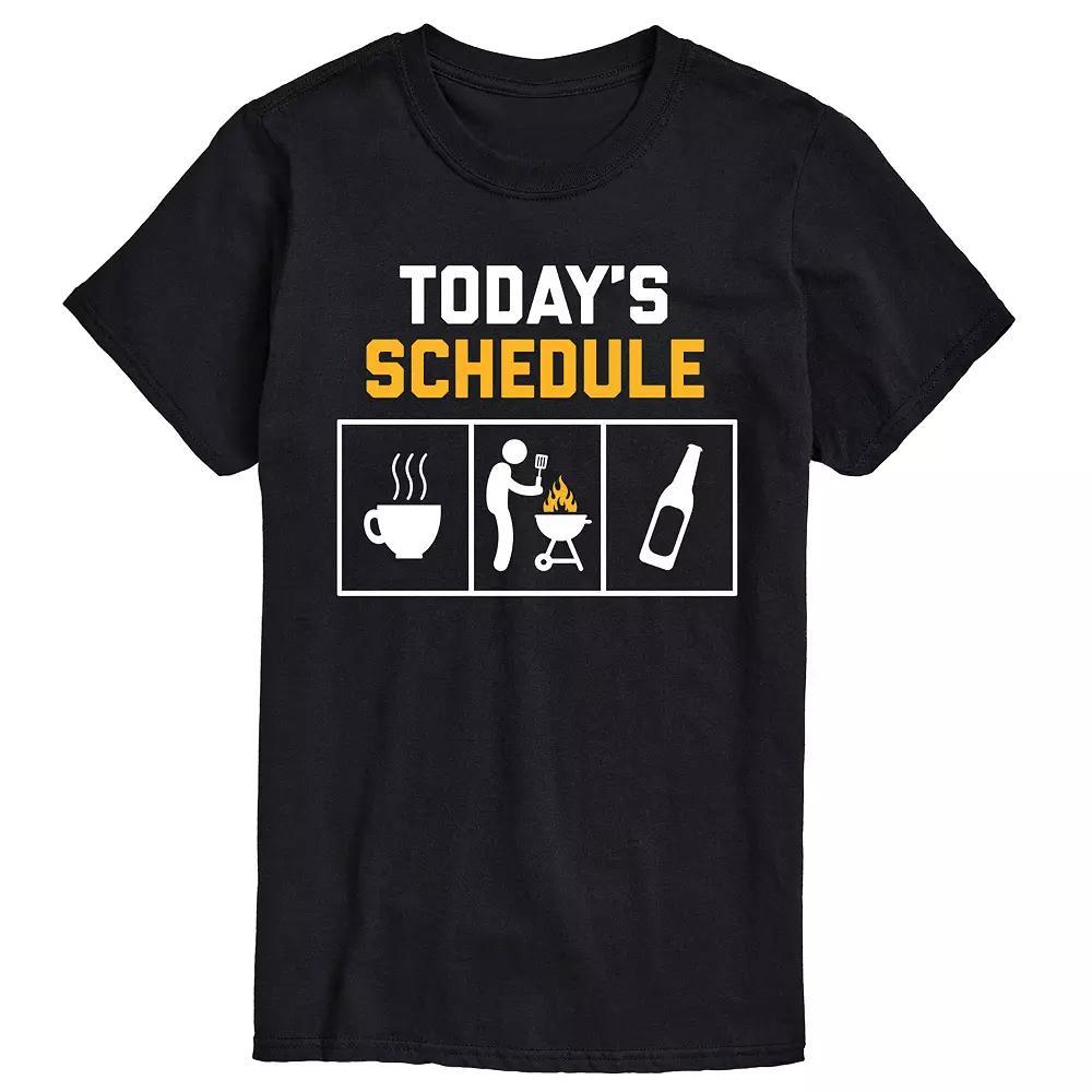 Big & Tall Todays Schedule Grilling Beer Tee, Mens Grey Product Image