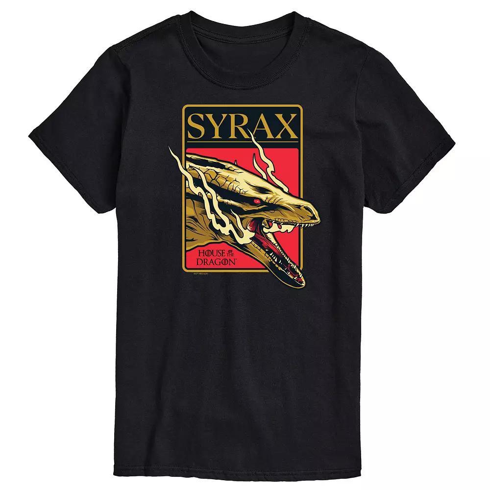 Mens House Of Dragon Syrax Badge Graphic Tee Grey Gray Product Image