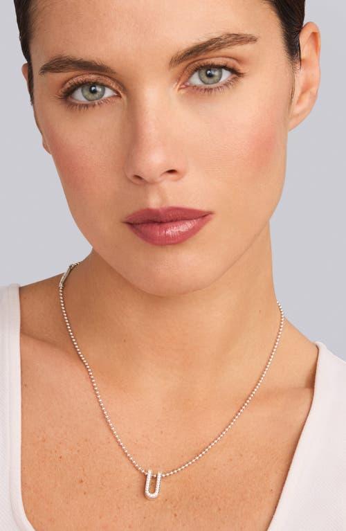 LAGOS Sterling Silver Caviar Spark Diamond U Pendant Necklace, 16-18 Product Image