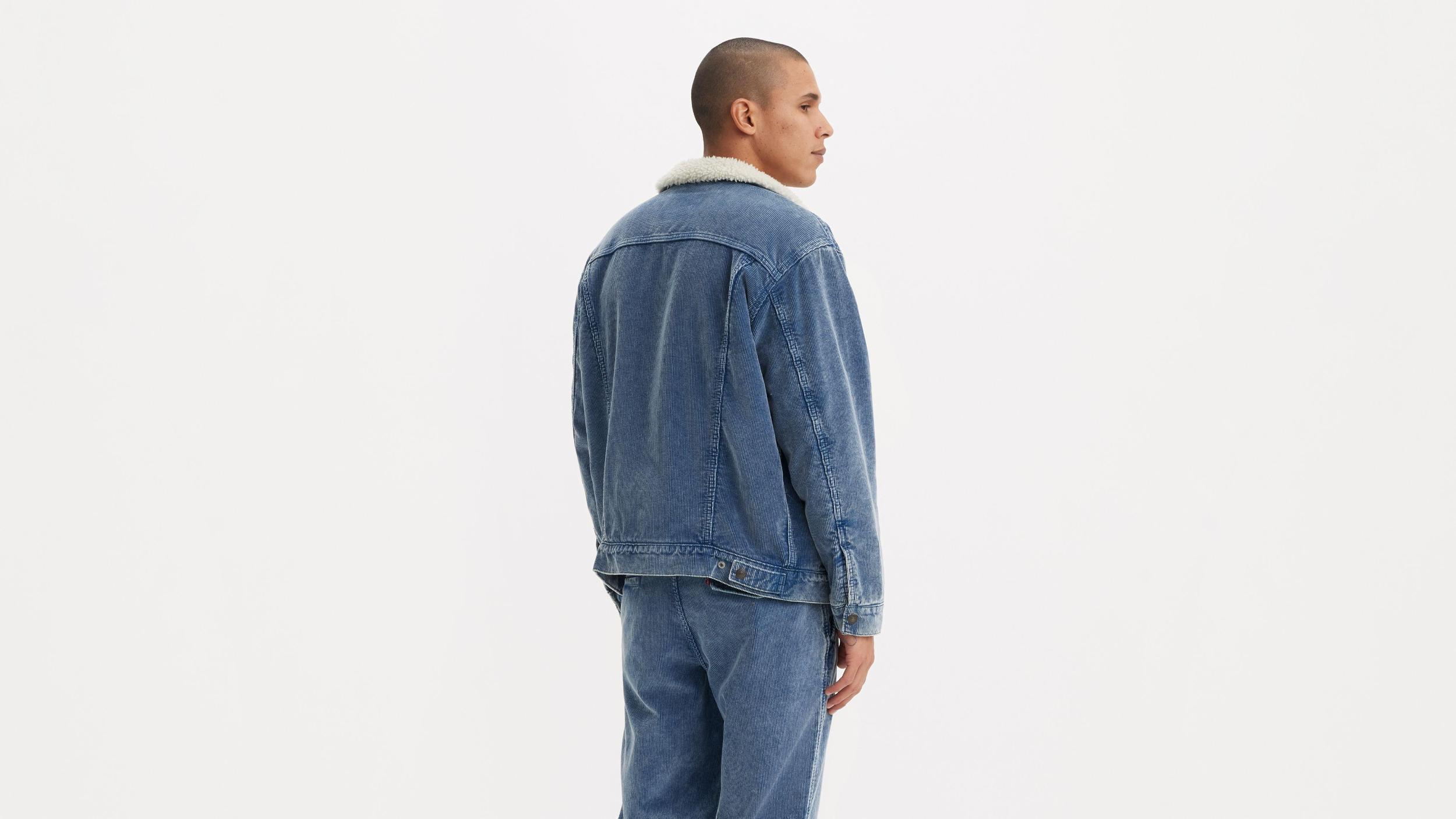 Relaxed Fit Corduroy Sherpa Trucker Jacket Product Image