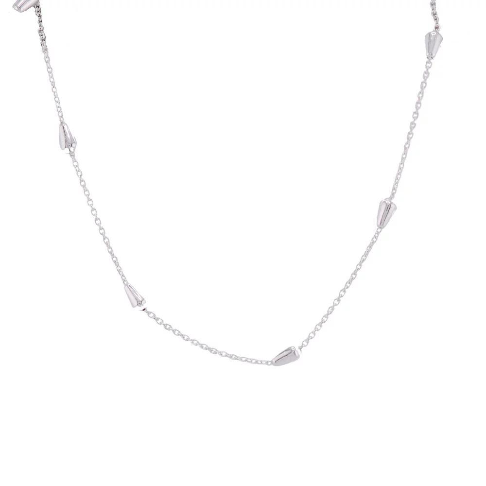 Primavera Sterling Silver Electroplated Bullet Station Chain Bracelet, Womens Silver Tone Product Image