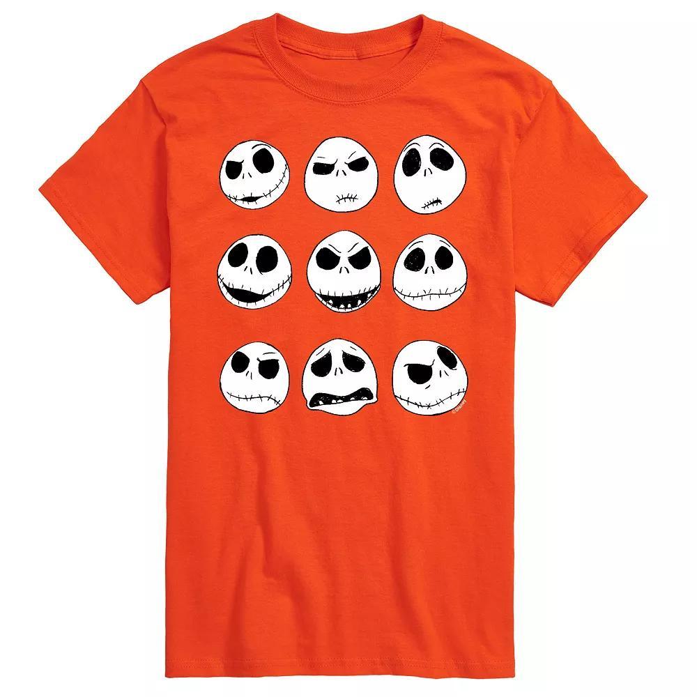 Disneys The Nightmare Before Christmas Jack Skellington Mens Grid Graphic Tee Grey Military Green Product Image