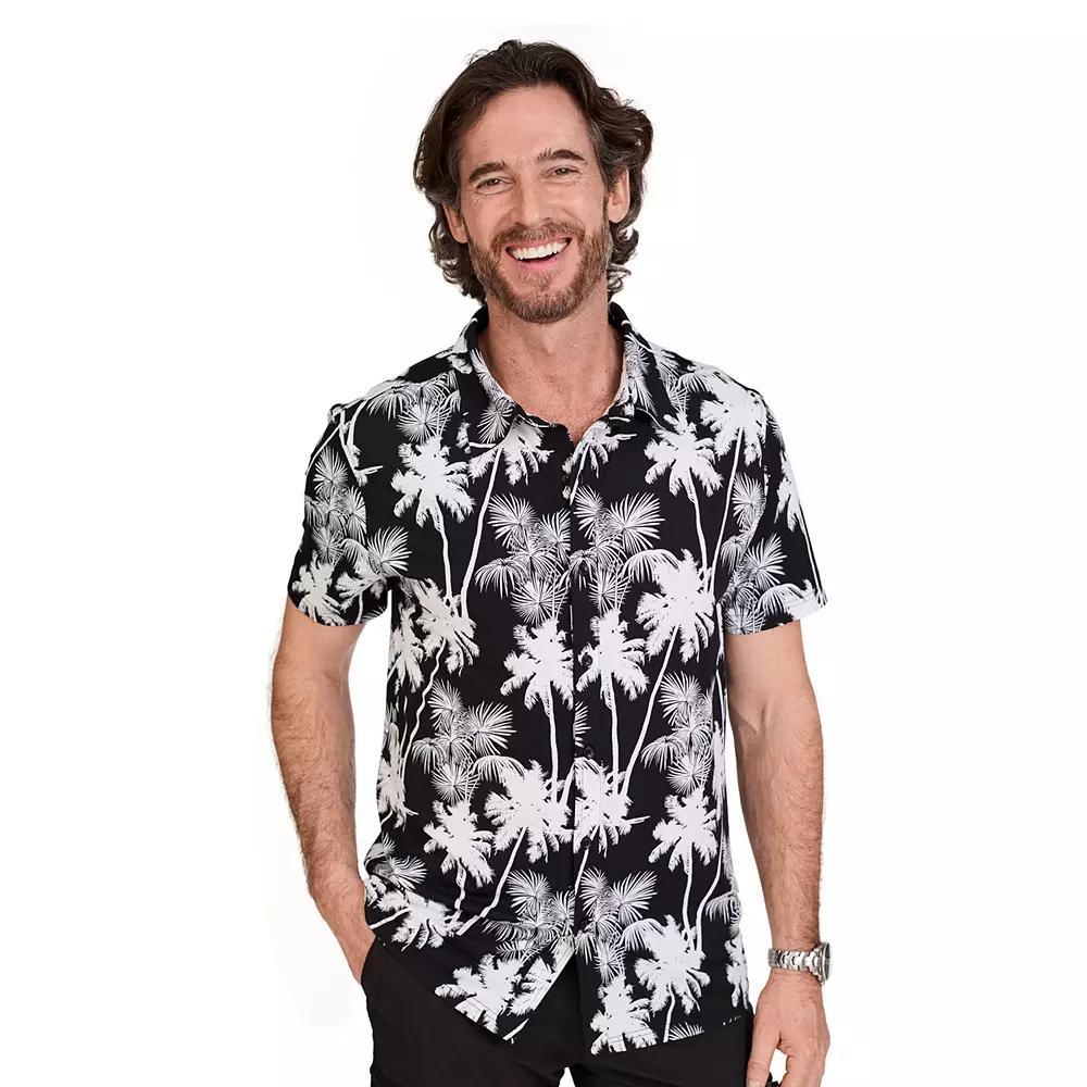 Men's WEARFIRST Short Sleeve Jersey Button Front Shirt, Size: Large, White Beer Print Product Image
