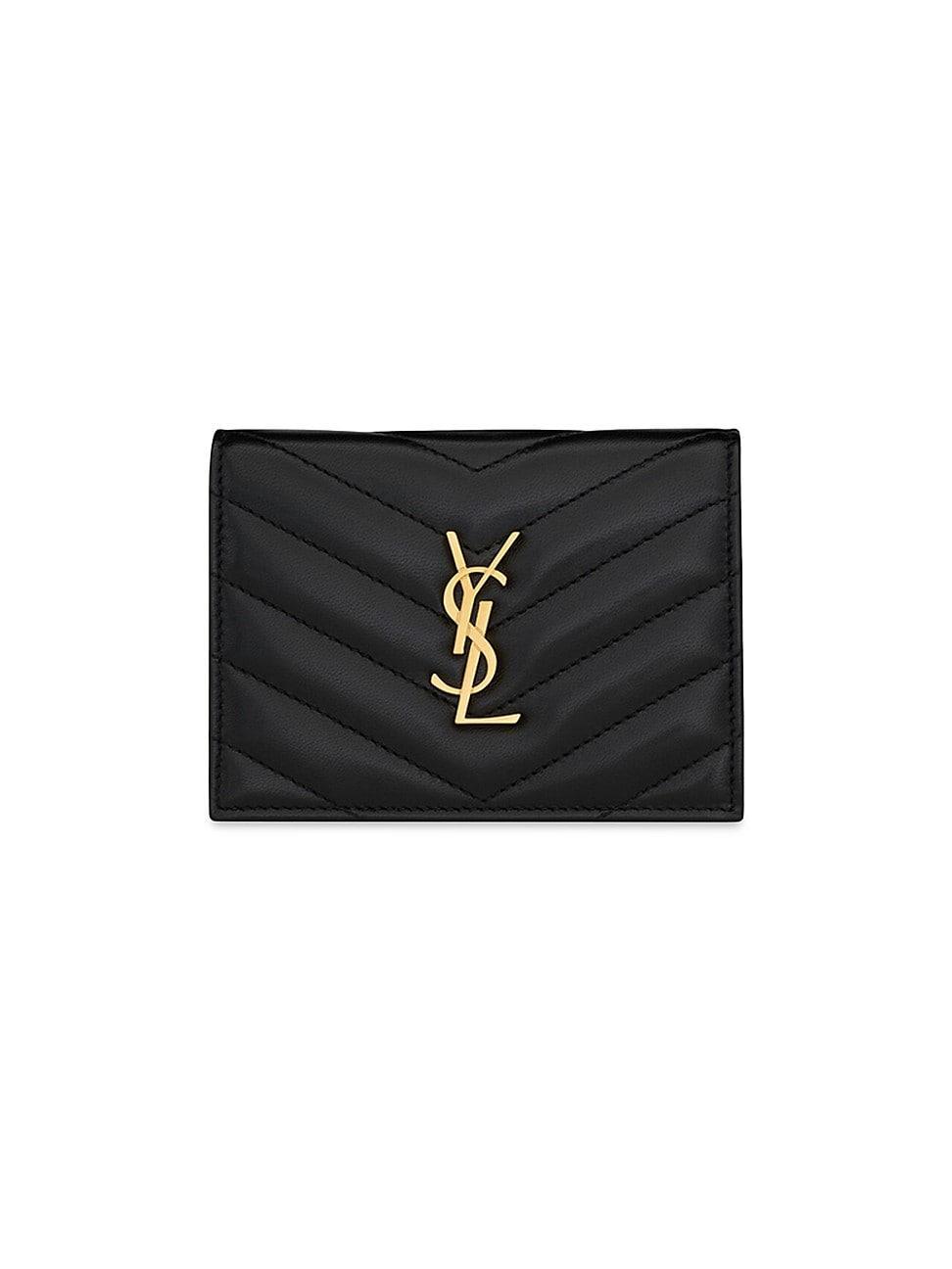 Womens Cassandre Matelass Flap Card Case in Lambskin Product Image