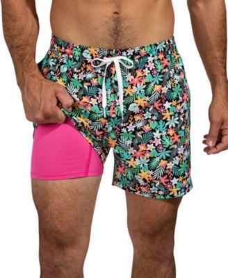 Chubbies Mens The Bloomerangs Quick-Dry 5-1/2 Swim Trunks with Boxer-Brief Liner Product Image