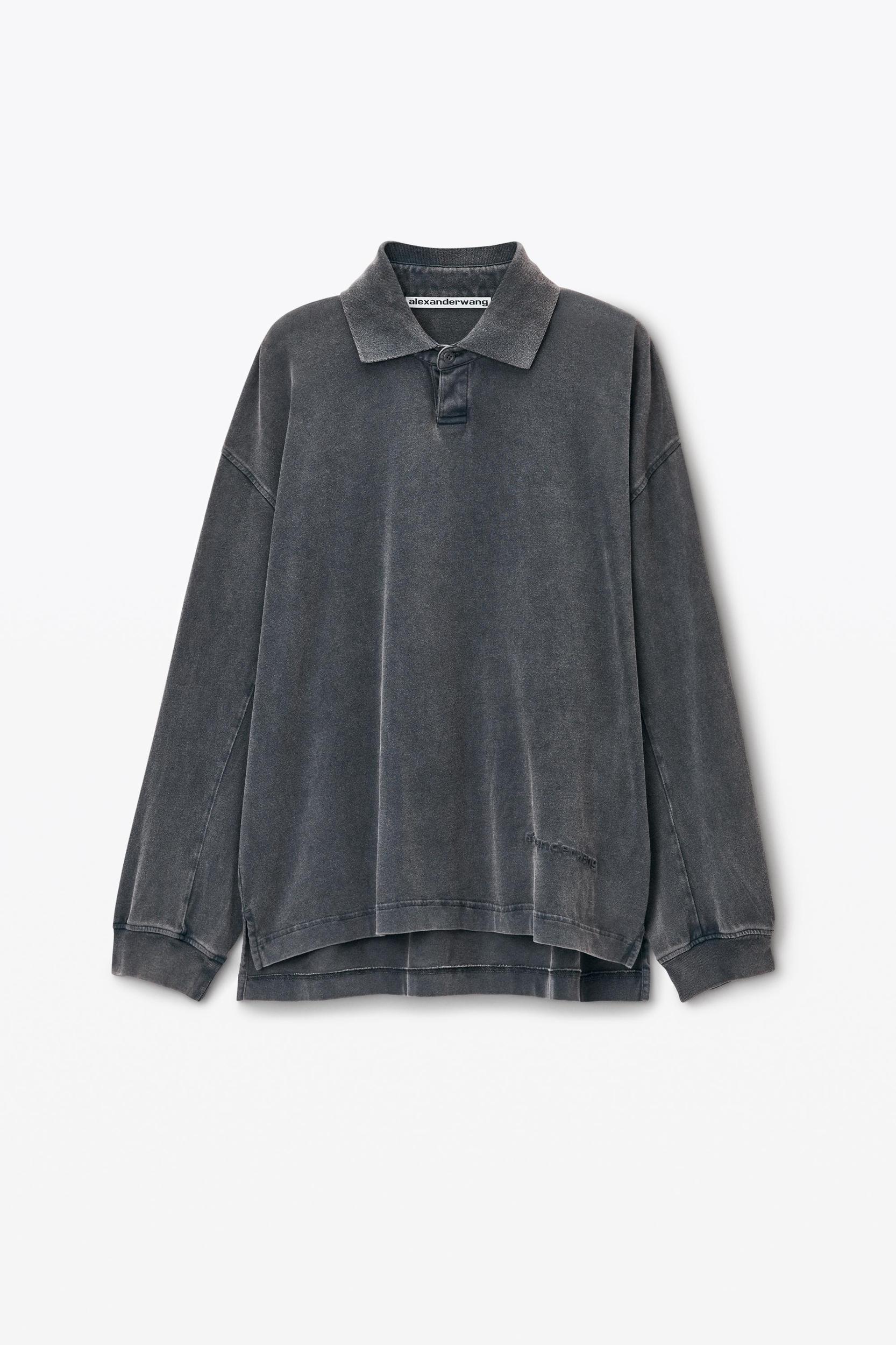 Men's Long-sleeve Polo Tee In Cotton Jersey Product Image