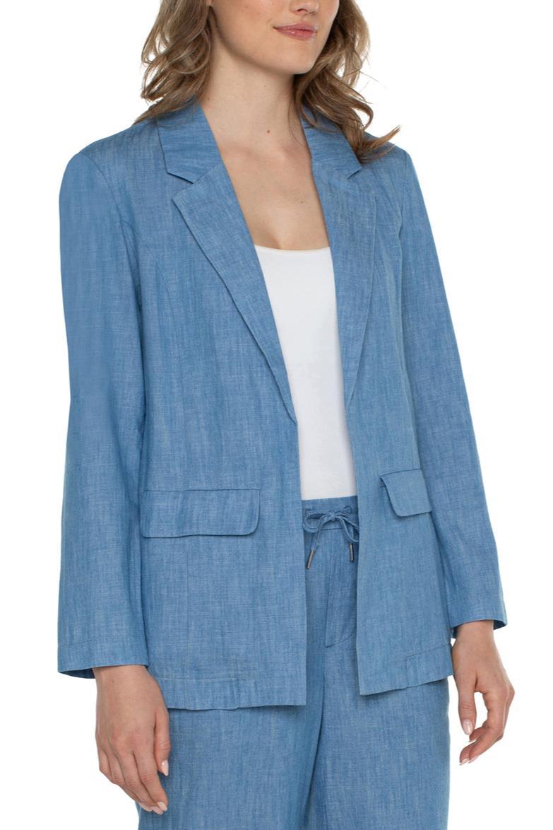 Boyfriend Blazer-Chambray Product Image