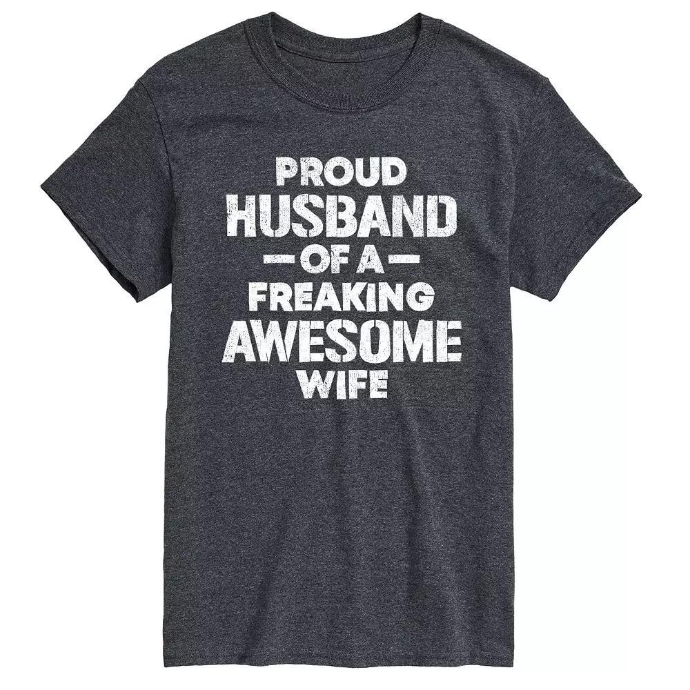 Men's Proud Husband Graphic Tee, Size: Medium, Heather Grey Product Image