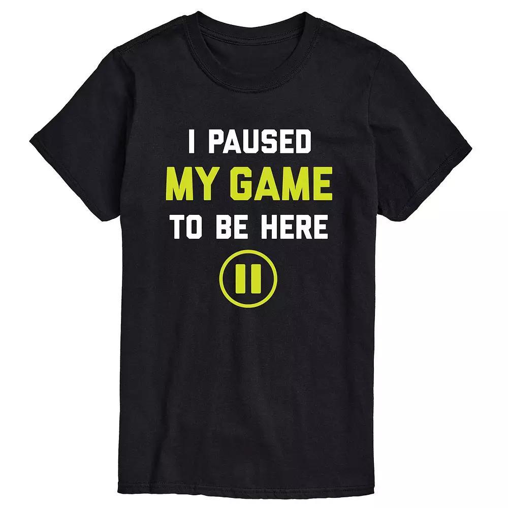Big & Tall Paused Game Tee, Men's, Size: 5XB, Black Product Image