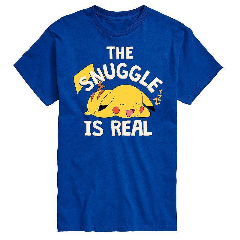 Men's Pokemon The Snuggle Pikachu Tee, Size: Medium, Athletic Grey Gray Product Image