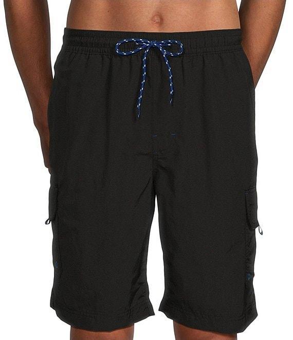 Roundtree & Yorke Boardwalk Cargo 9#double; Solid Swim Trunk Product Image