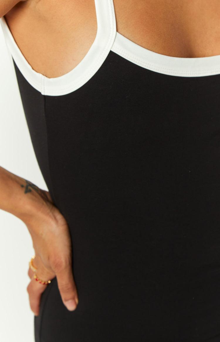 Peta Black and White Contrast Mini Dress Product Image