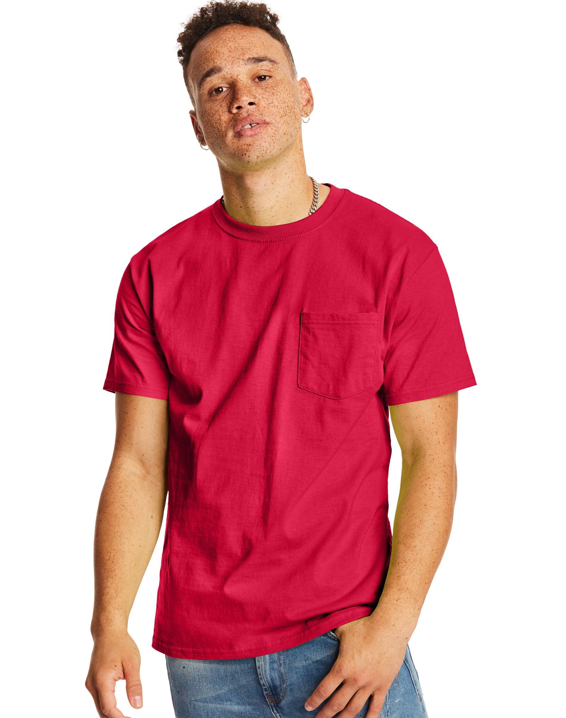 Hanes Mens Authentic Pocket T-Shirt Navy 2XL Product Image