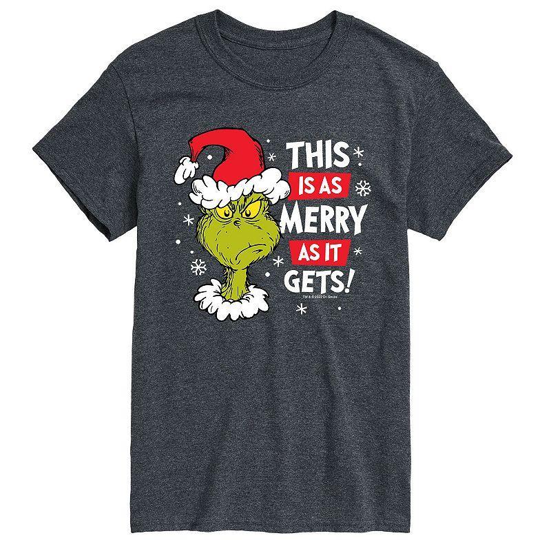 Men's Dr. Seuss Grinch This Is As Merry As It Gets Tee, Size: XL, Green Product Image