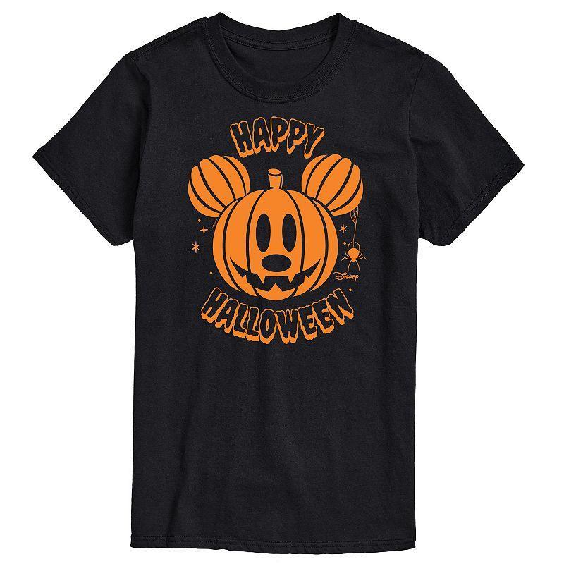 Disneys Mickey Mouse Mens Pumpkin Graphic Tee Blue Product Image