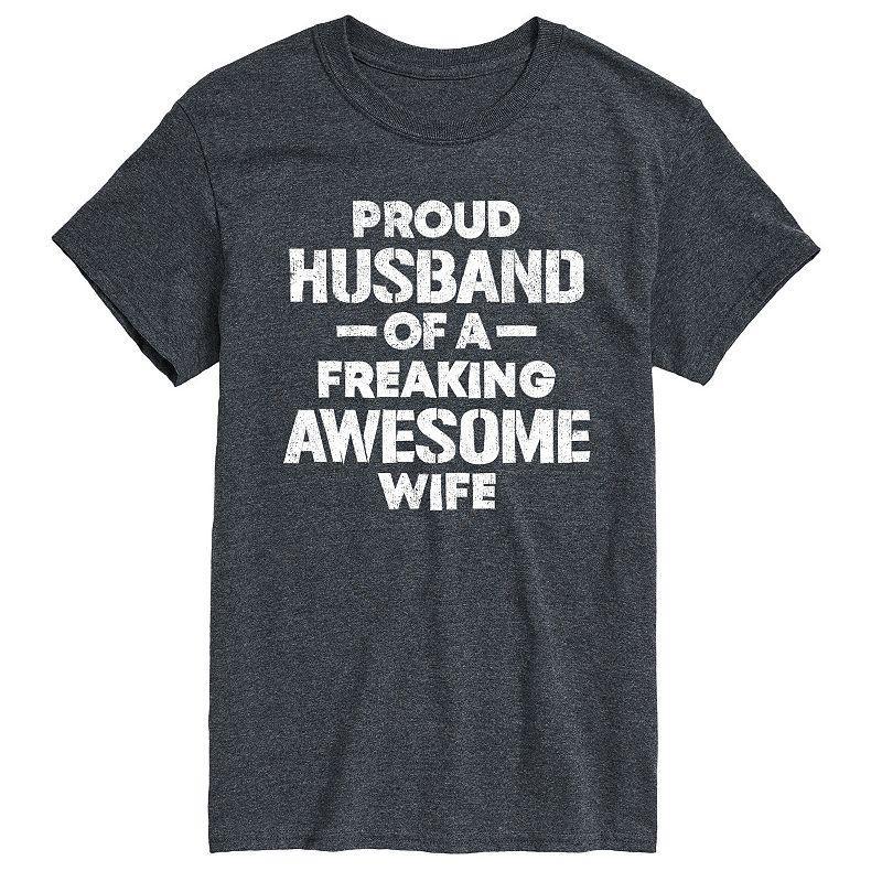 Men's Proud Husband Graphic Tee, Size: Medium, Heather Grey Product Image
