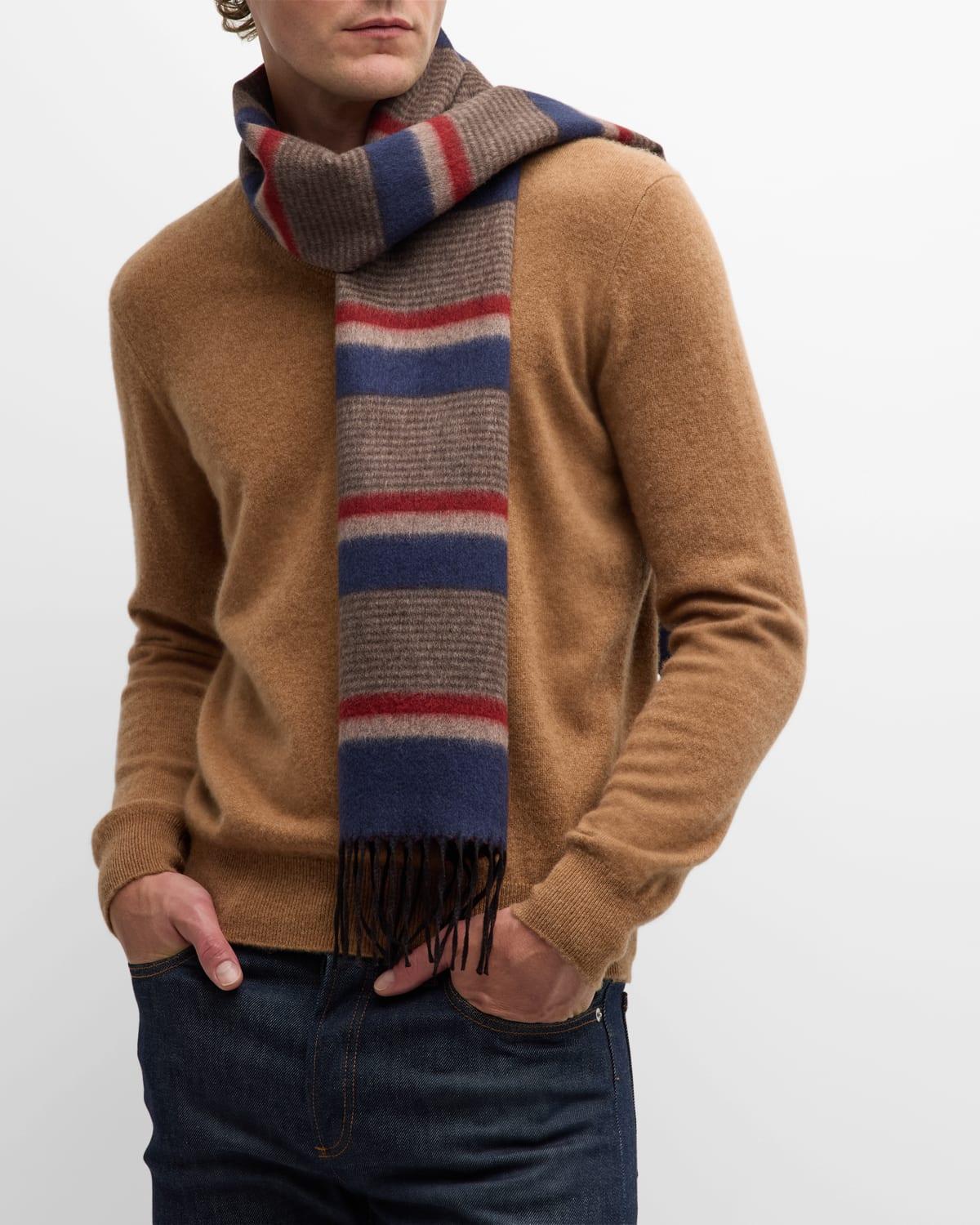 Mens Rascar Silk-Cashmere Stripe Scarf Product Image