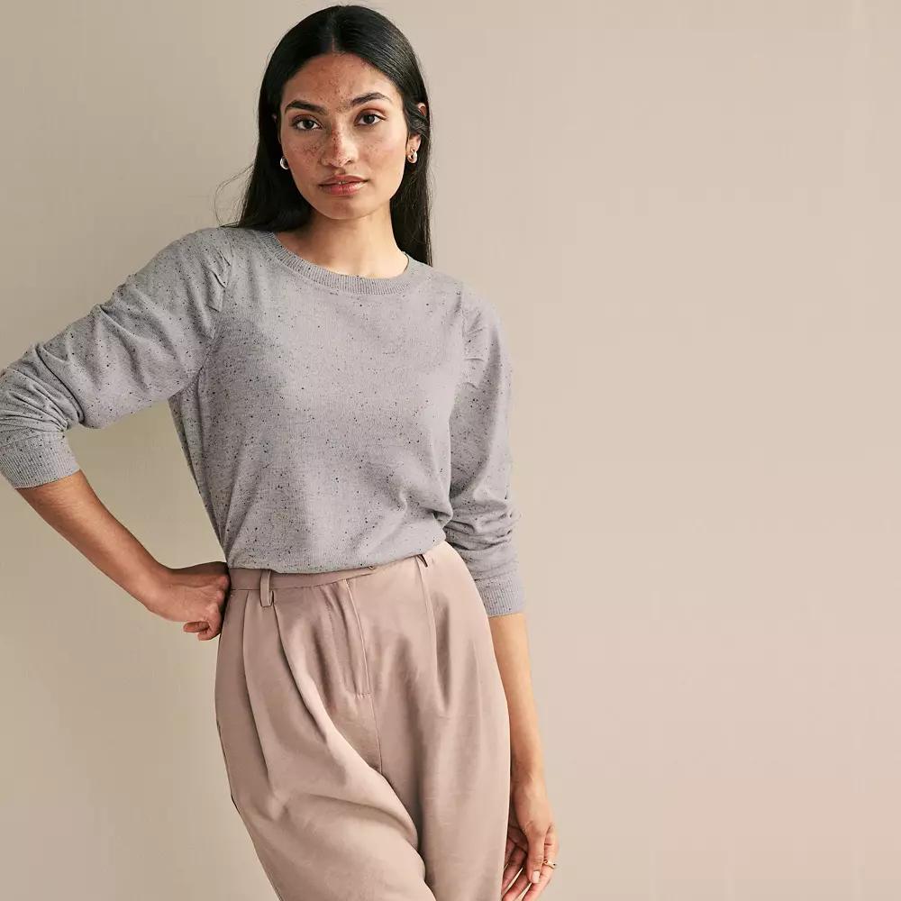 Women's NEXT Long Sleeve Knit Top, Size: Small, Gray Product Image