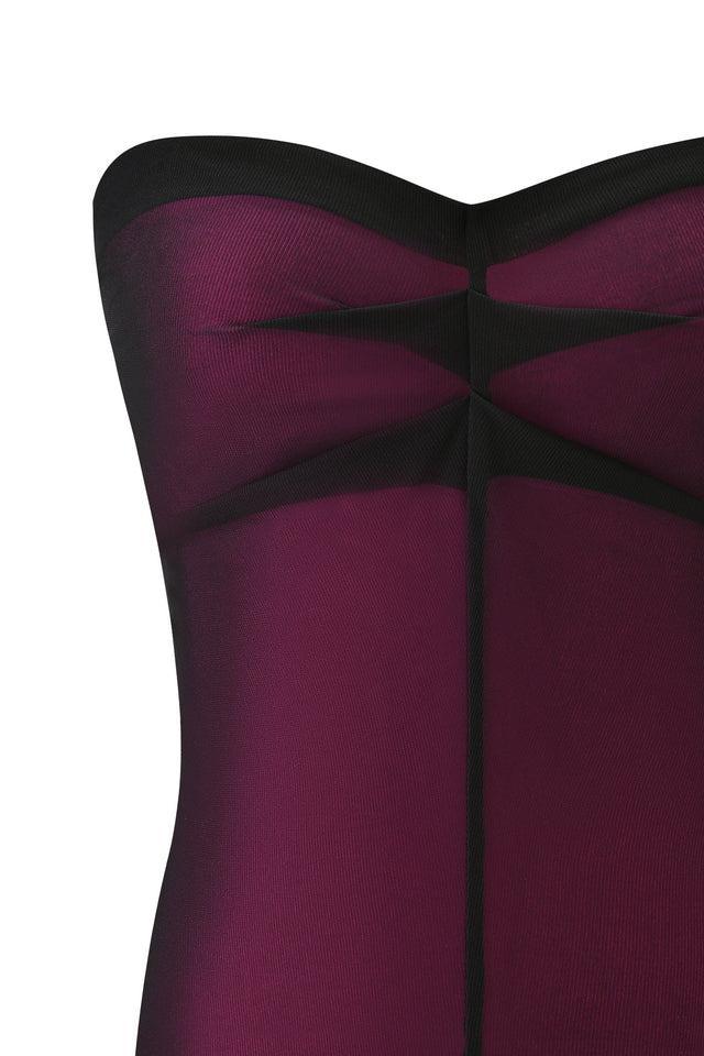 AVARIX HOSIERY LAYERED SHORT - PLUM Product Image