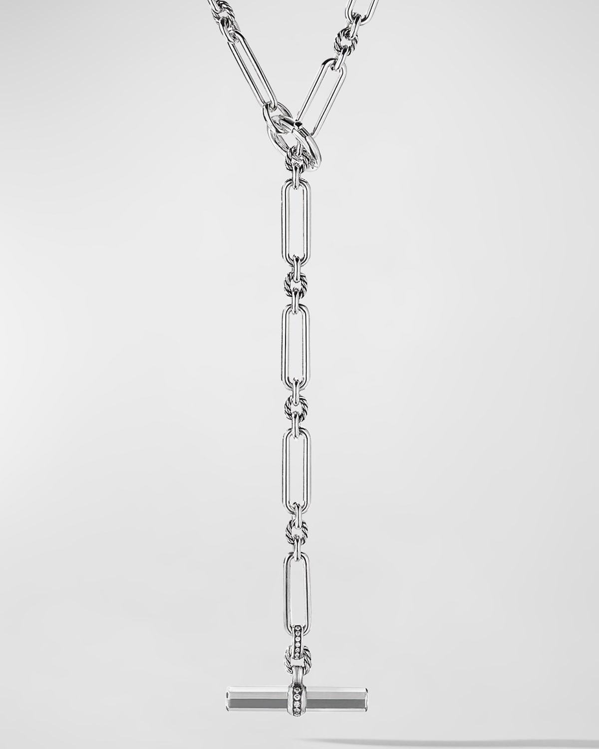 Womens Lexington Y Chain Necklace in Sterling Silver with Diamonds, 6.5mm Product Image