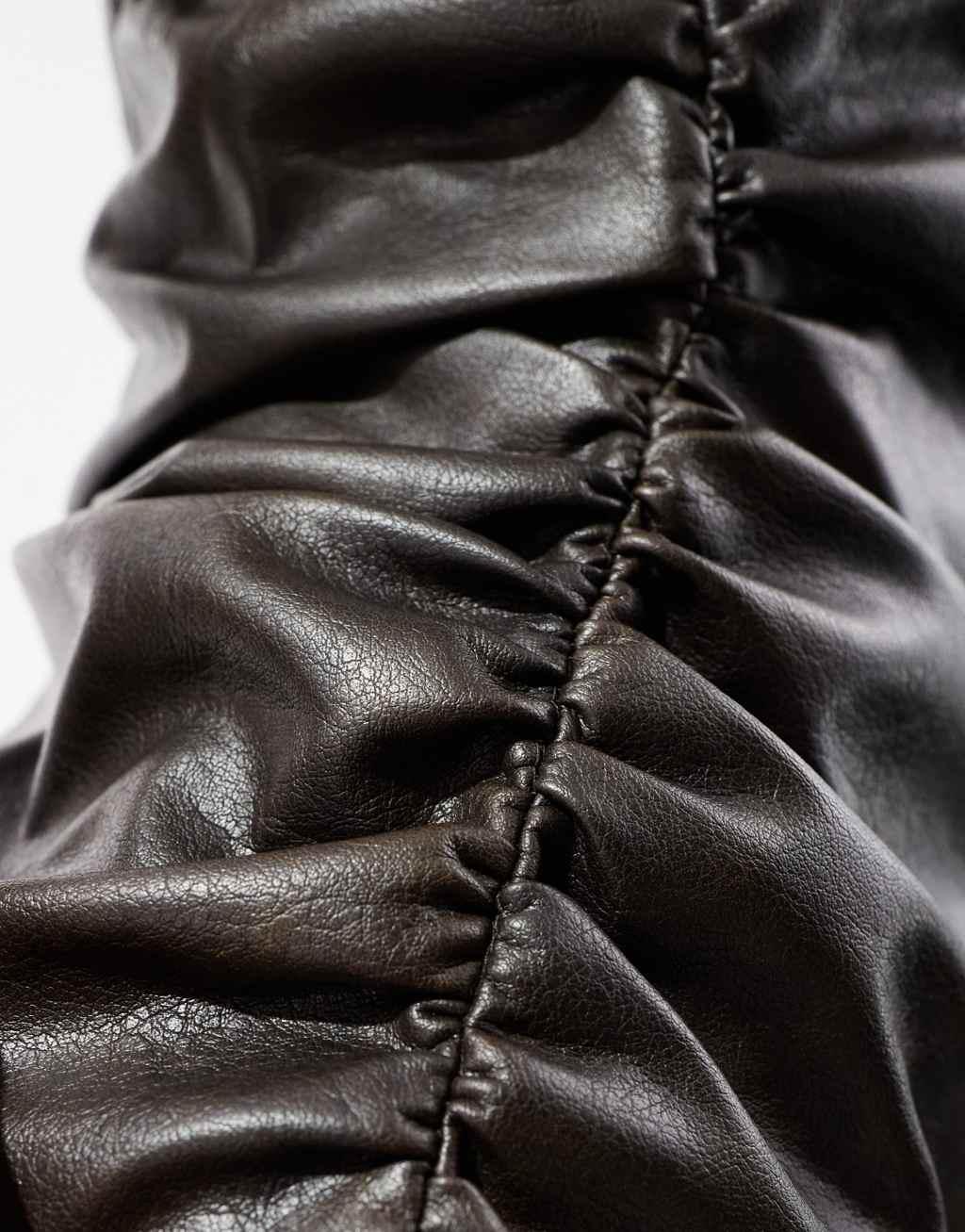 Emory Park distressed faux leather bandeau top in dark brown - part of a set Product Image