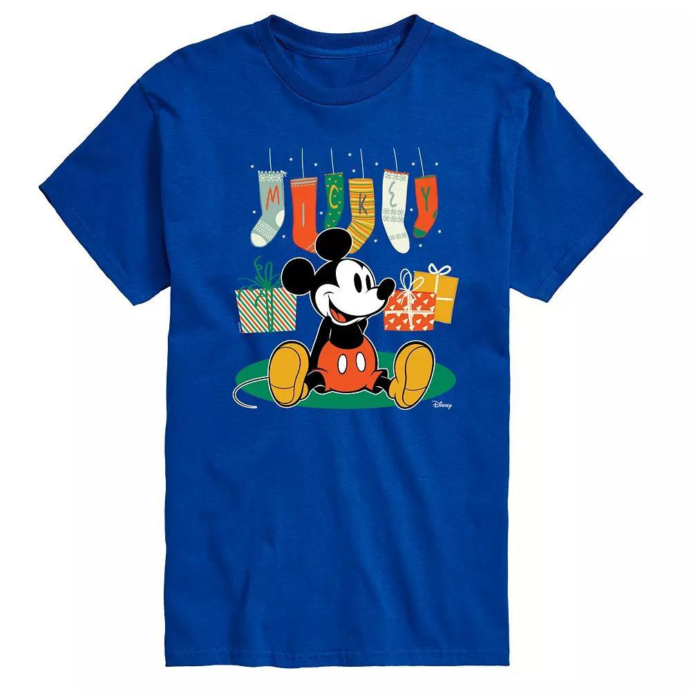 Disneys Mickey Mouse Big & Tall Stockings Graphic Tee, Mens Product Image