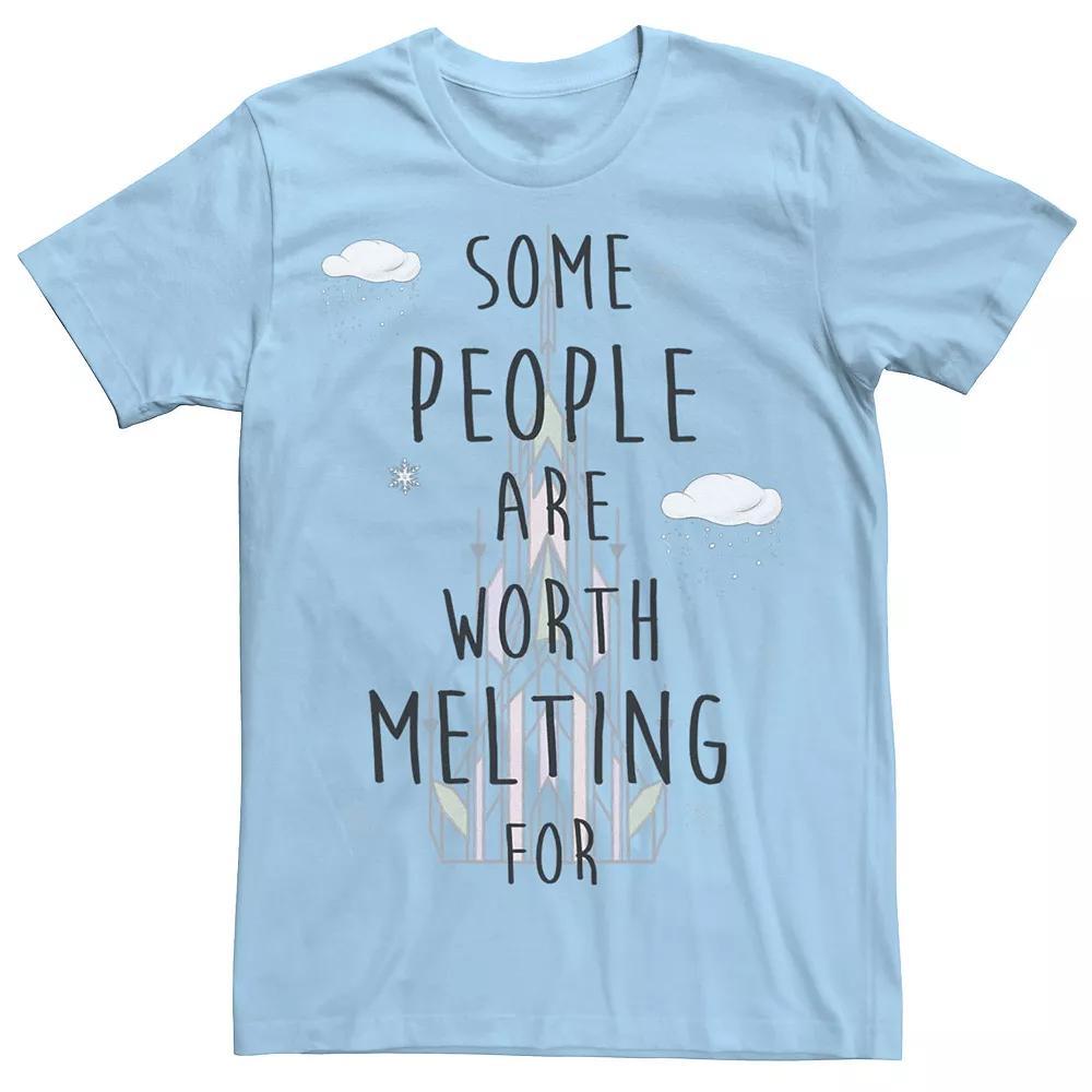 Disney's Frozen Men's "Worth Melting For" Tee, Size: Large, Light Blue Product Image