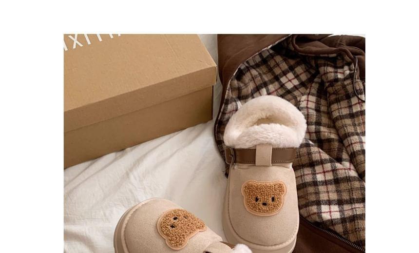 Bear Applique Buckled Ankle Snow Boots Product Image