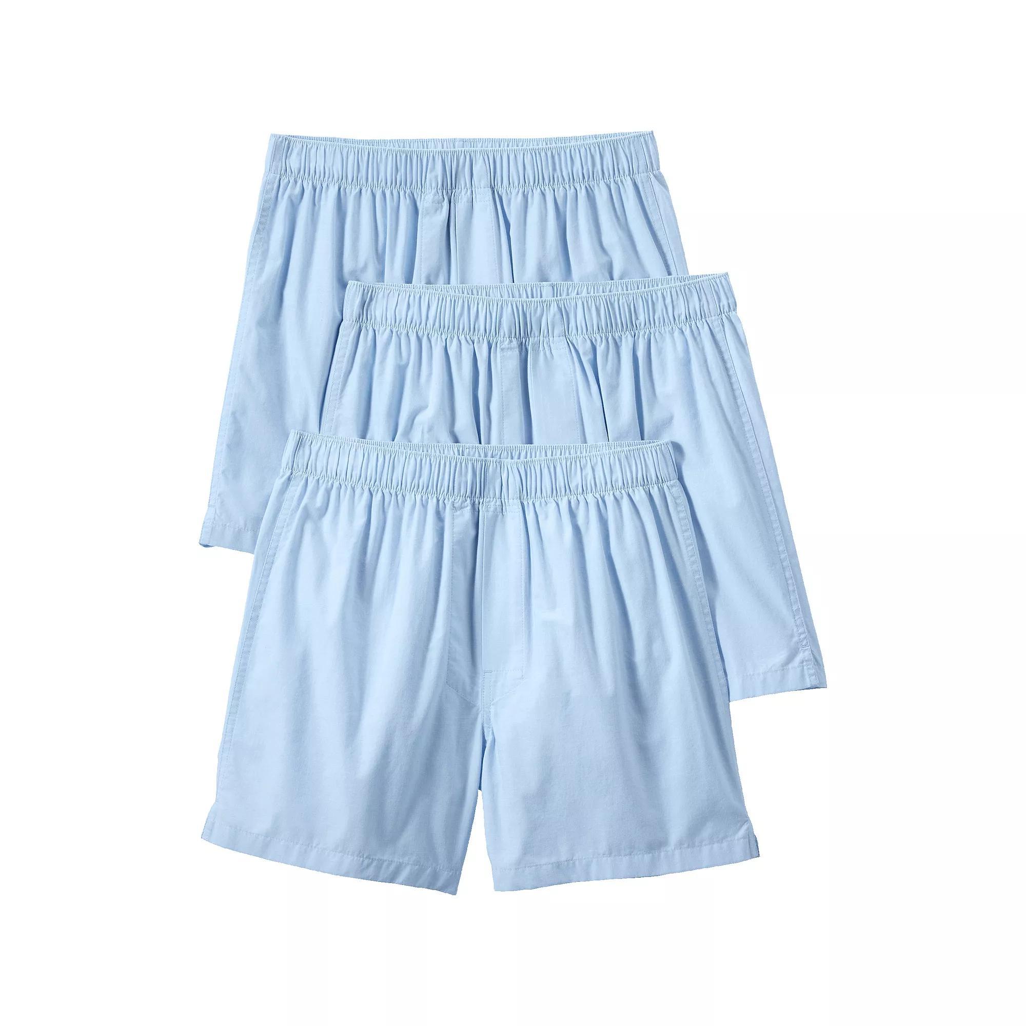 Men's Lands' End 3-Pack Essential Boxers, Size: Large, White Product Image