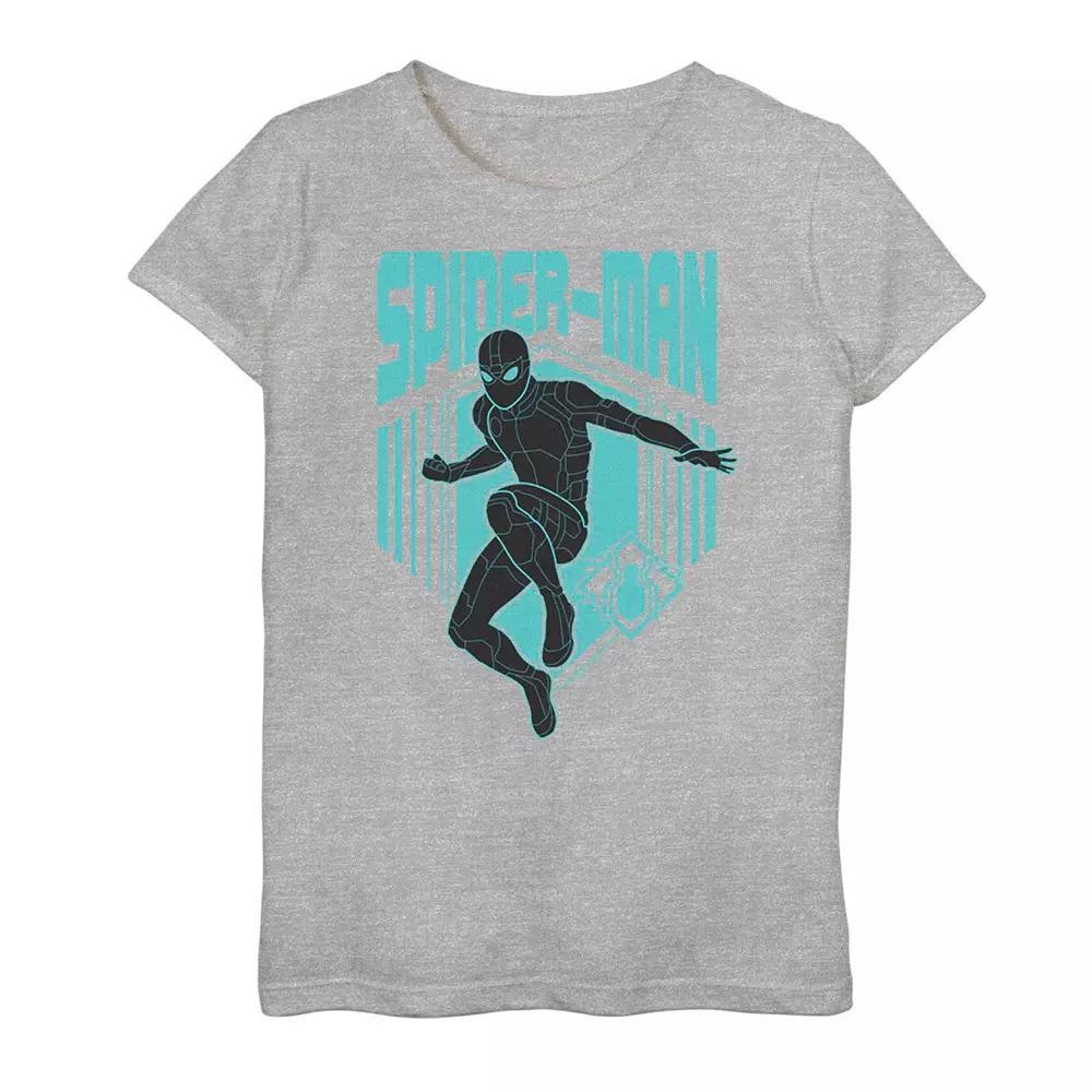 Girls 7-16 Marvel Spider-Man Far From Home Stealth Suit Poster Tee, Girl's, Size: Medium, Athletic Grey Product Image