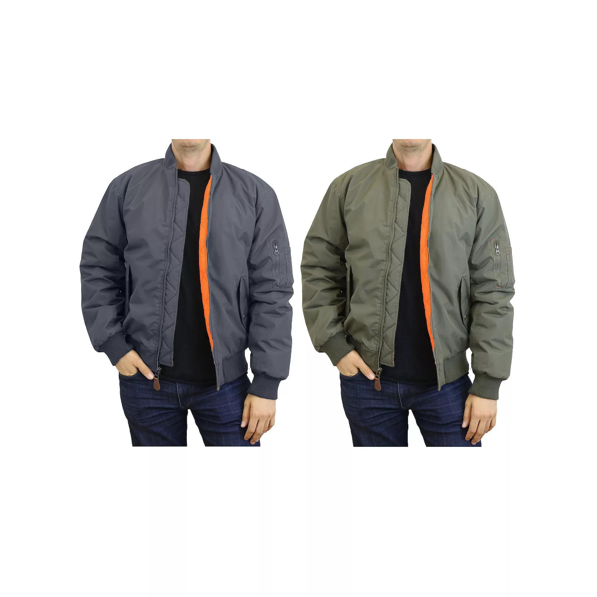 2-Pack Men's Spire by Galaxy Heavyweight MA-1 Flight Jacket, Size: Small, Grey Olive Product Image