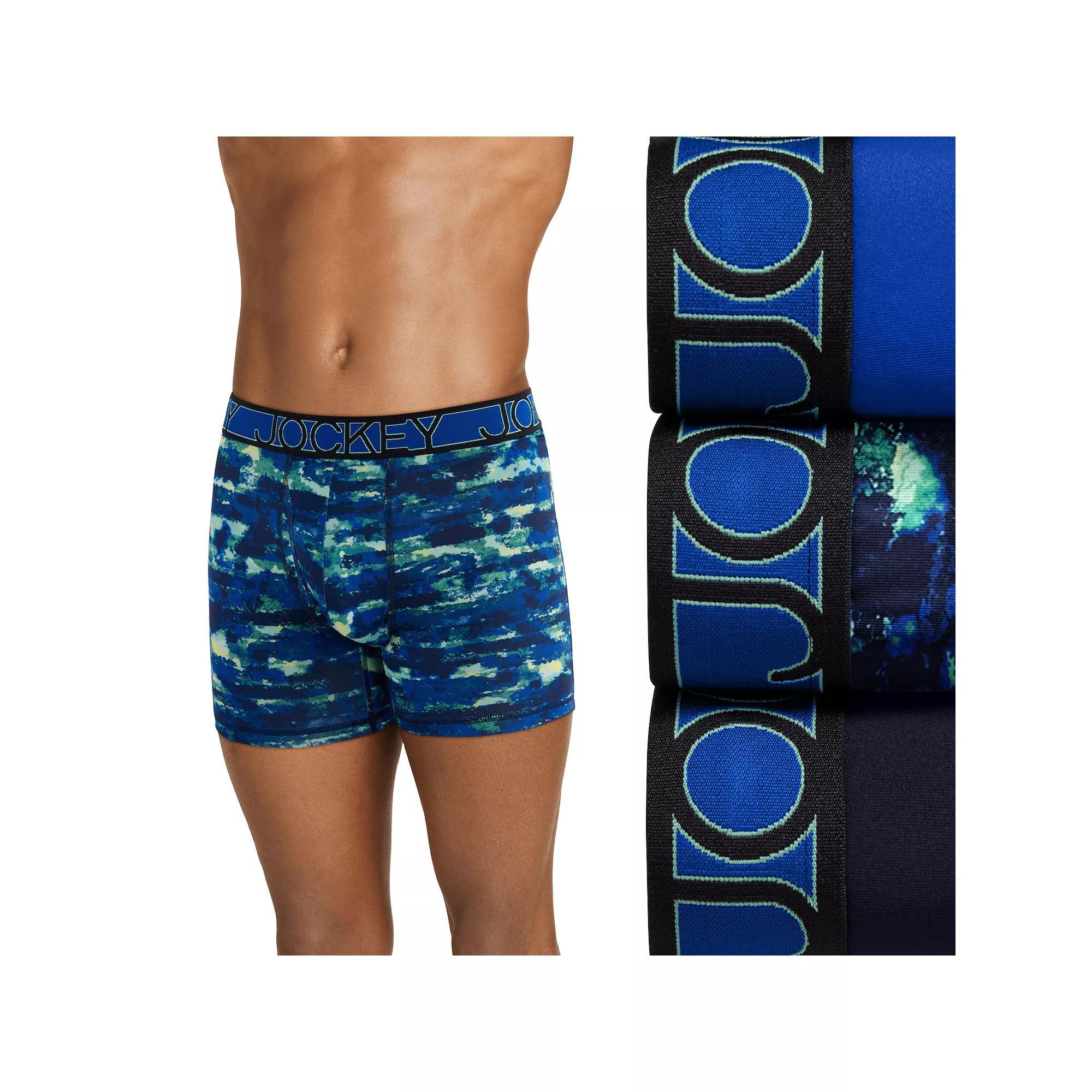 Men's Jockey 3-Pack Active Microfiber 5" Boxer Briefs, Size: XL, Dove Gray Team Product Image