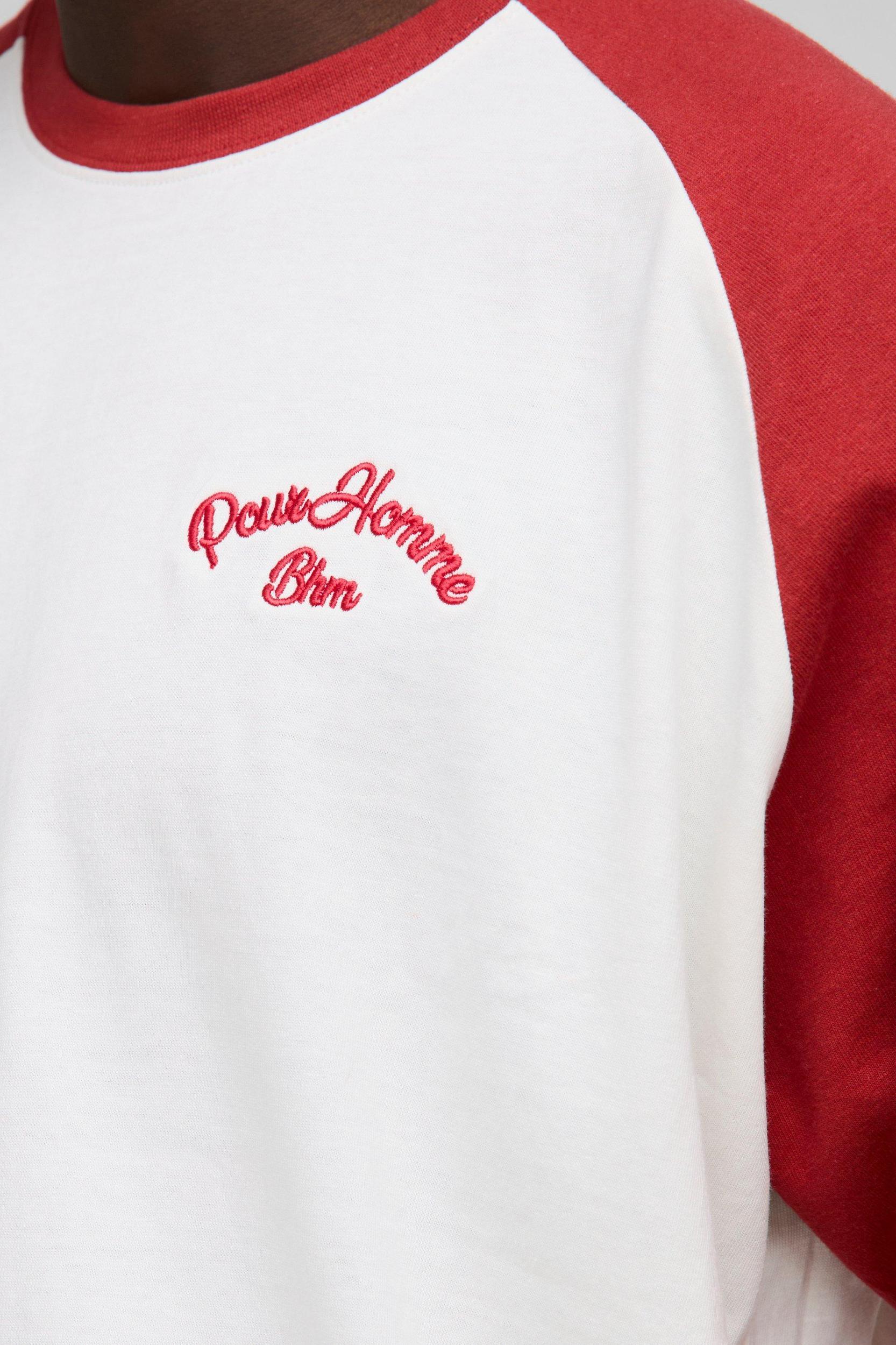 Oversized Homme Contrast Raglan T-Shirt | boohooMAN USA Product Image