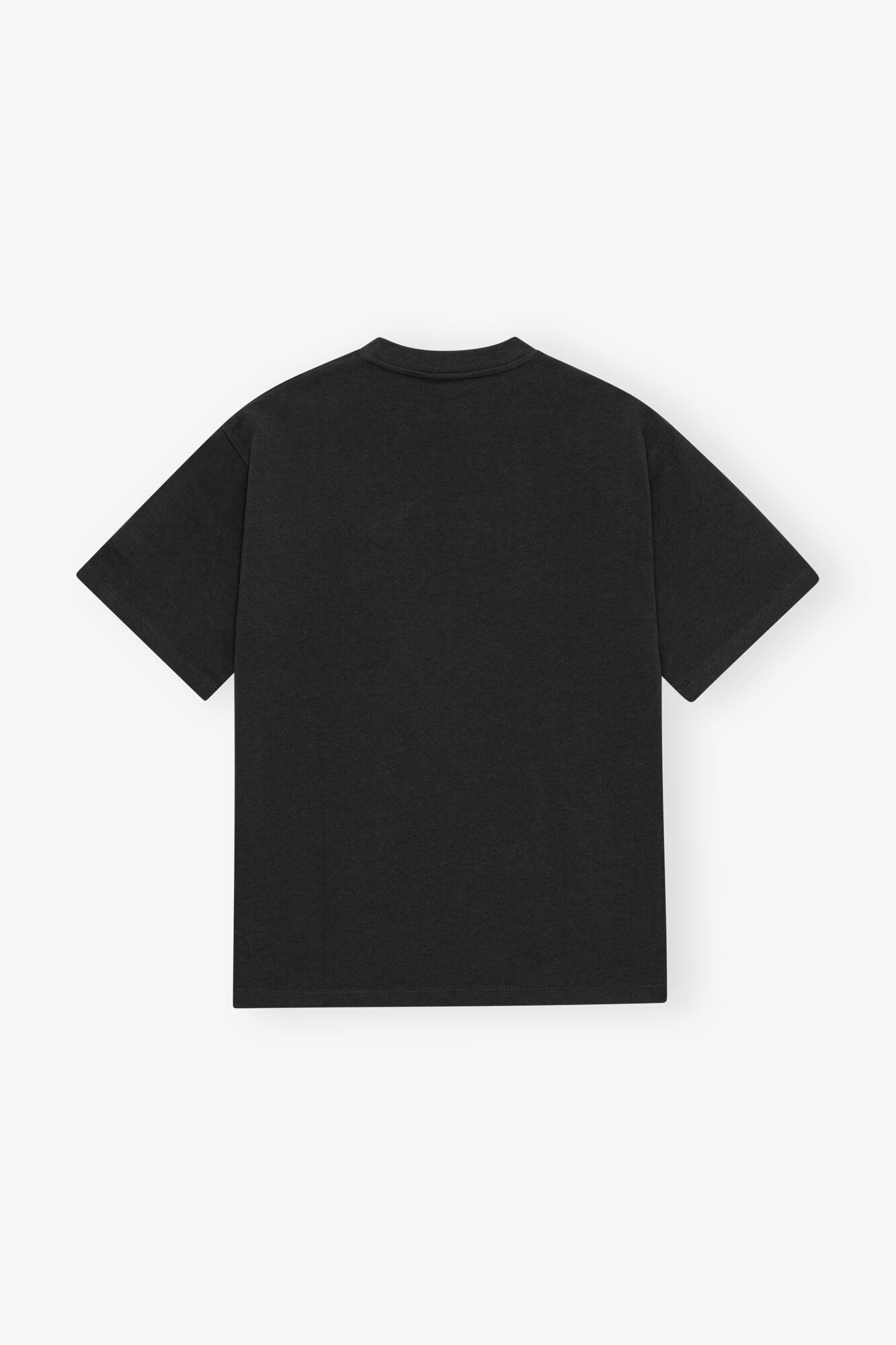 Black Heavy Cotton Drop Shoulder Fringe T-shirt Product Image
