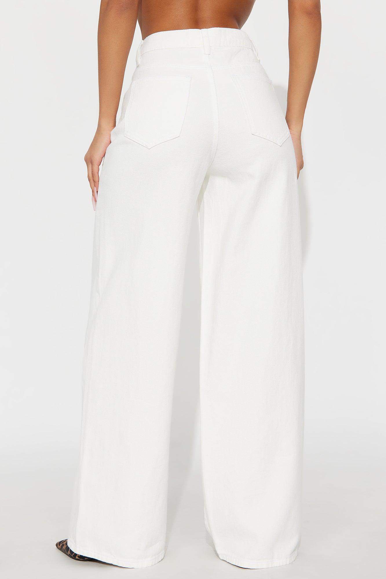 Très Jolie Wide Leg Jeans - White Product Image