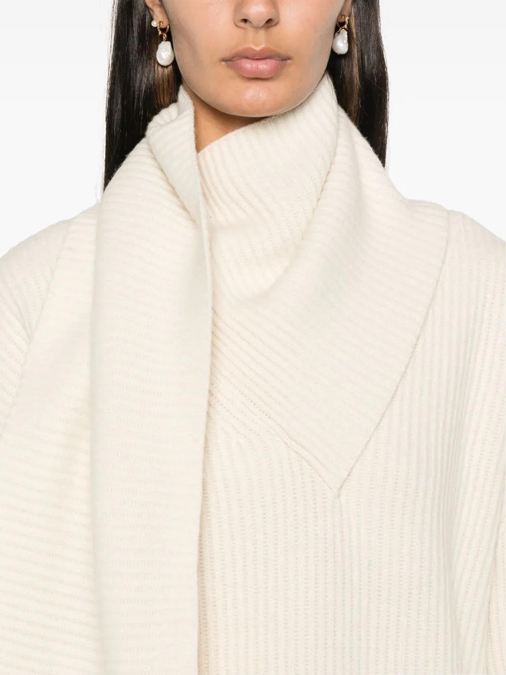 attached-scarf sweater Product Image