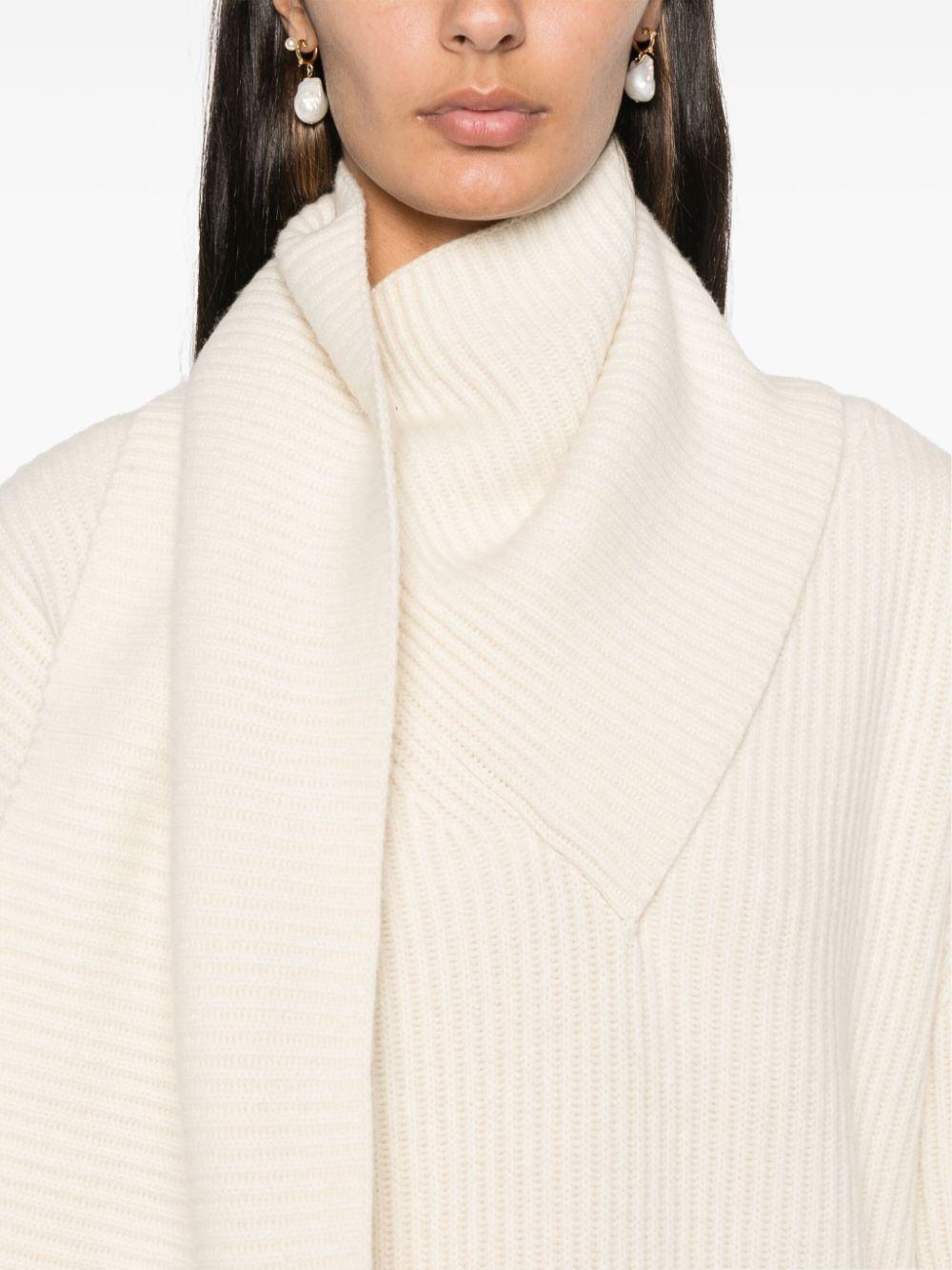 attached-scarf sweater Product Image