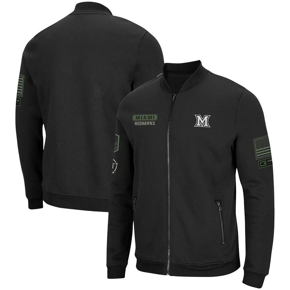 Men's Colosseum Black Wichita State Shockers OHT Military Appreciation High-Speed Bomber Full-Zip Jacket, Size: XL, Wst Black Product Image
