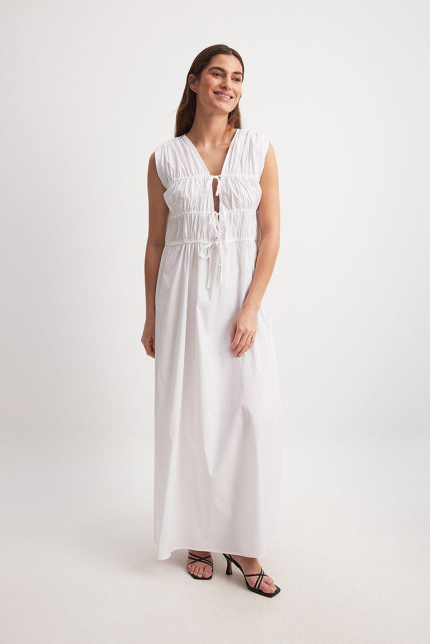 Tie Chest Detail Maxi Dress Product Image