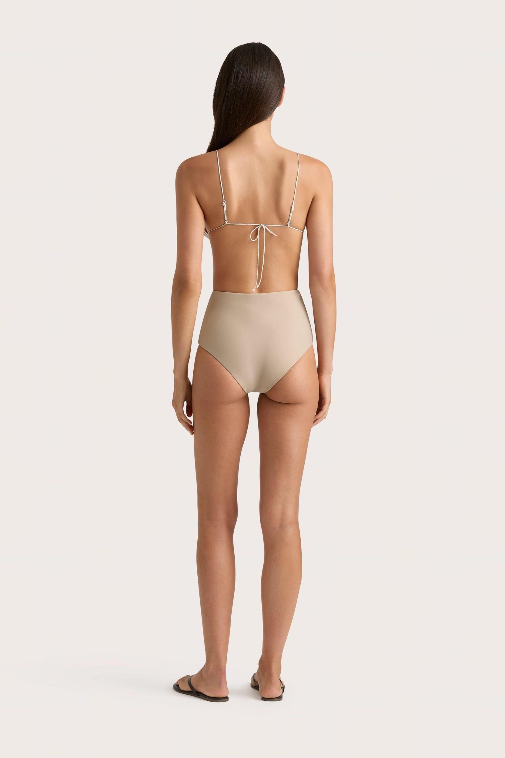 Elea Bikini Top Futura Stripe Taupe - Final Sale Product Image