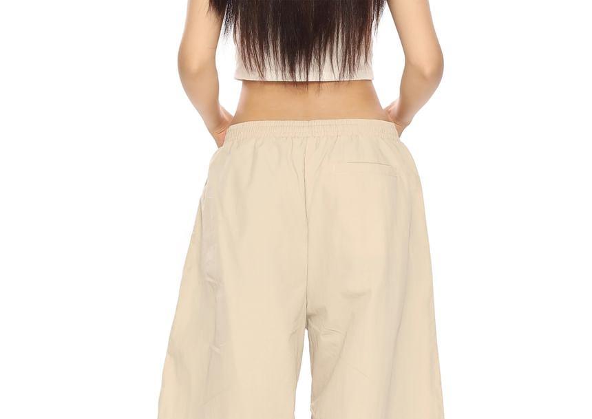 Mid Rise Lettering Wide Leg Pants Product Image