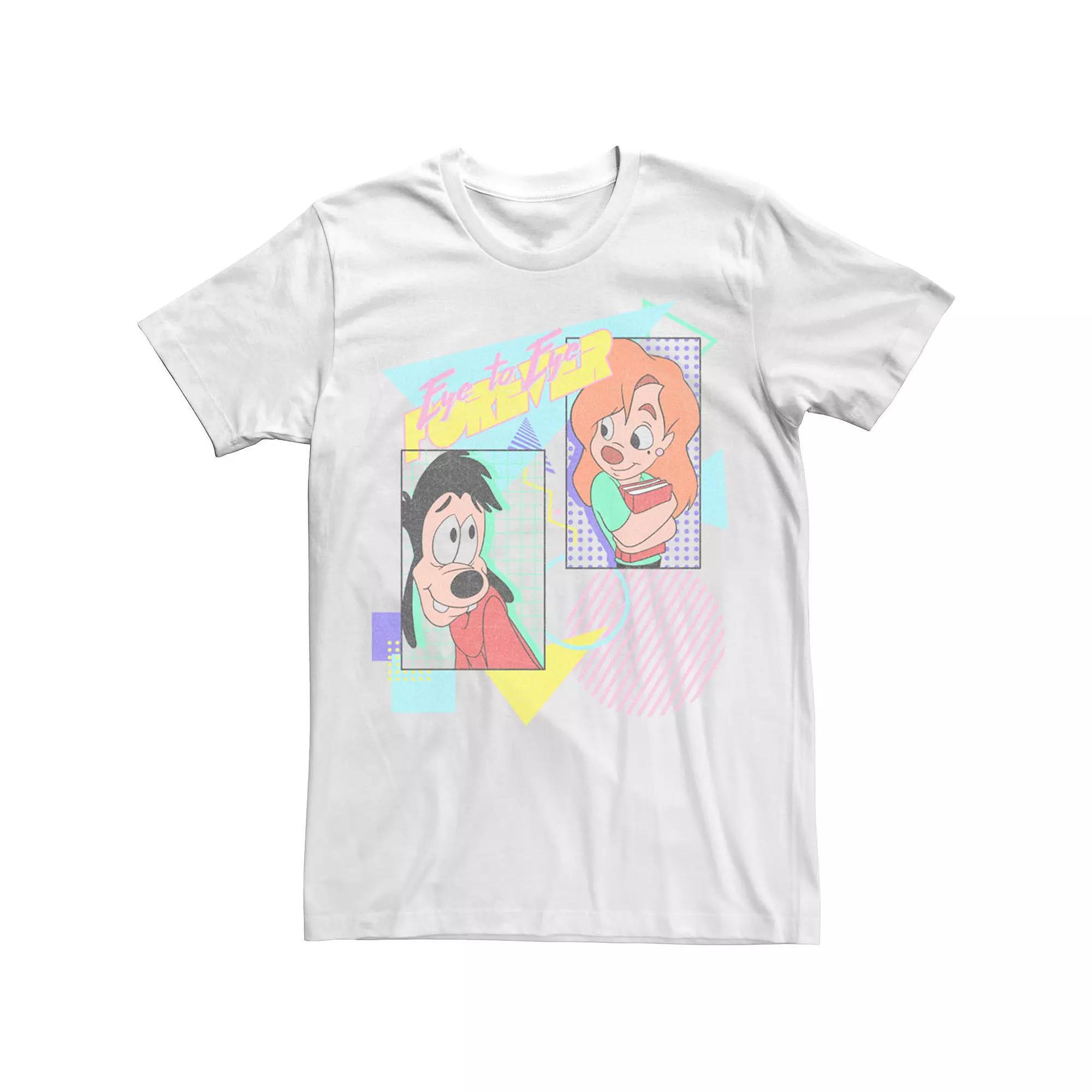 Men's A Goofy Movie Eye To Eye 80's Poster Tee, Size: 3XL, White Product Image