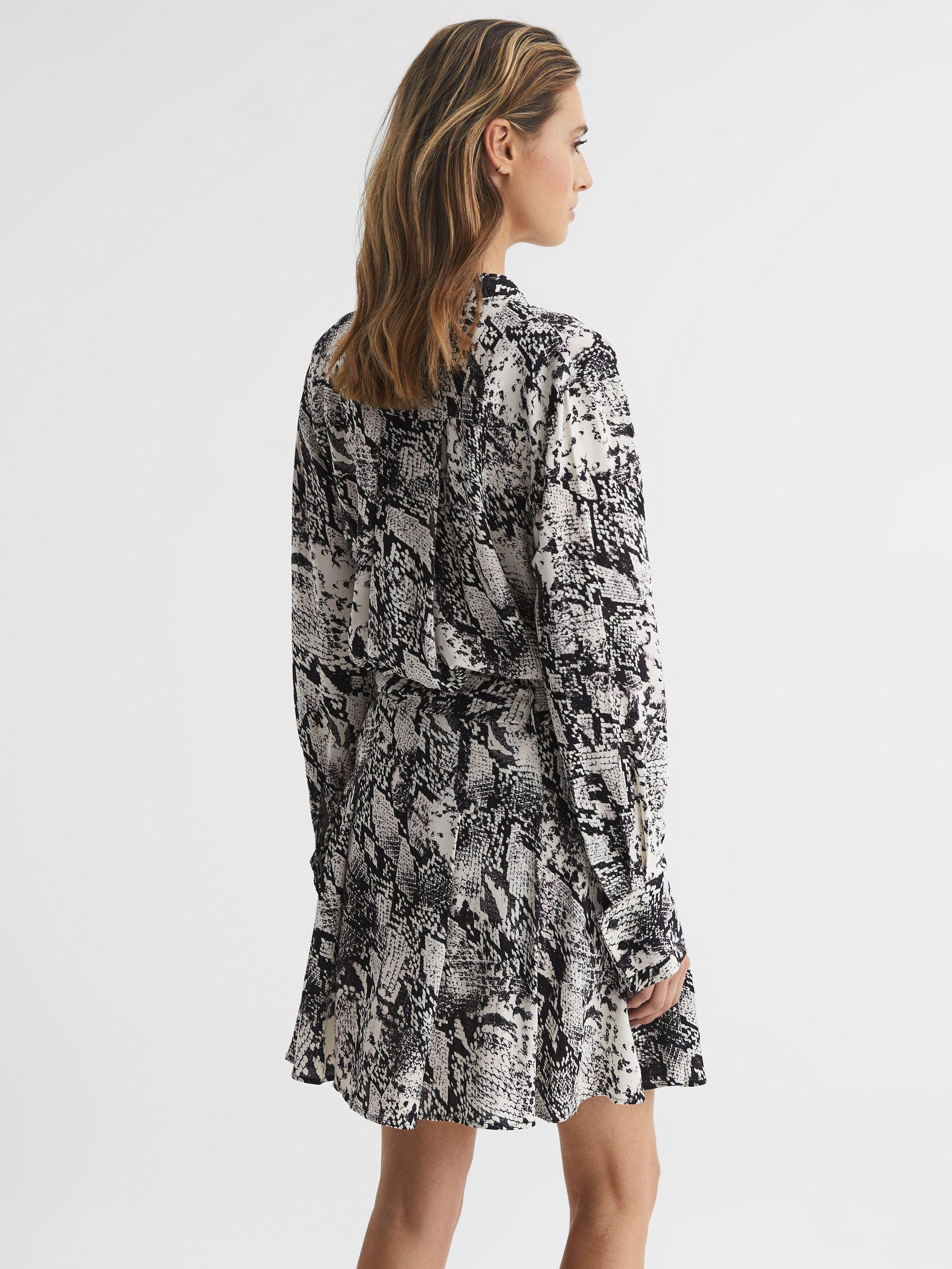 Animal Print Mini Dress in Black/White Product Image