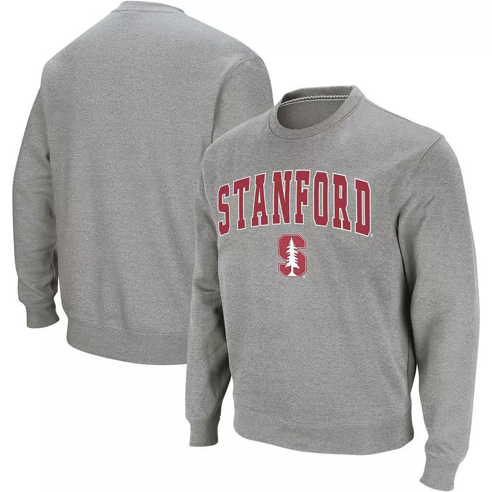 Men's Colosseum Heather Gray Stanford Cardinal Arch & Logo Crew Neck Sweatshirt, Size: XL, Grey Product Image
