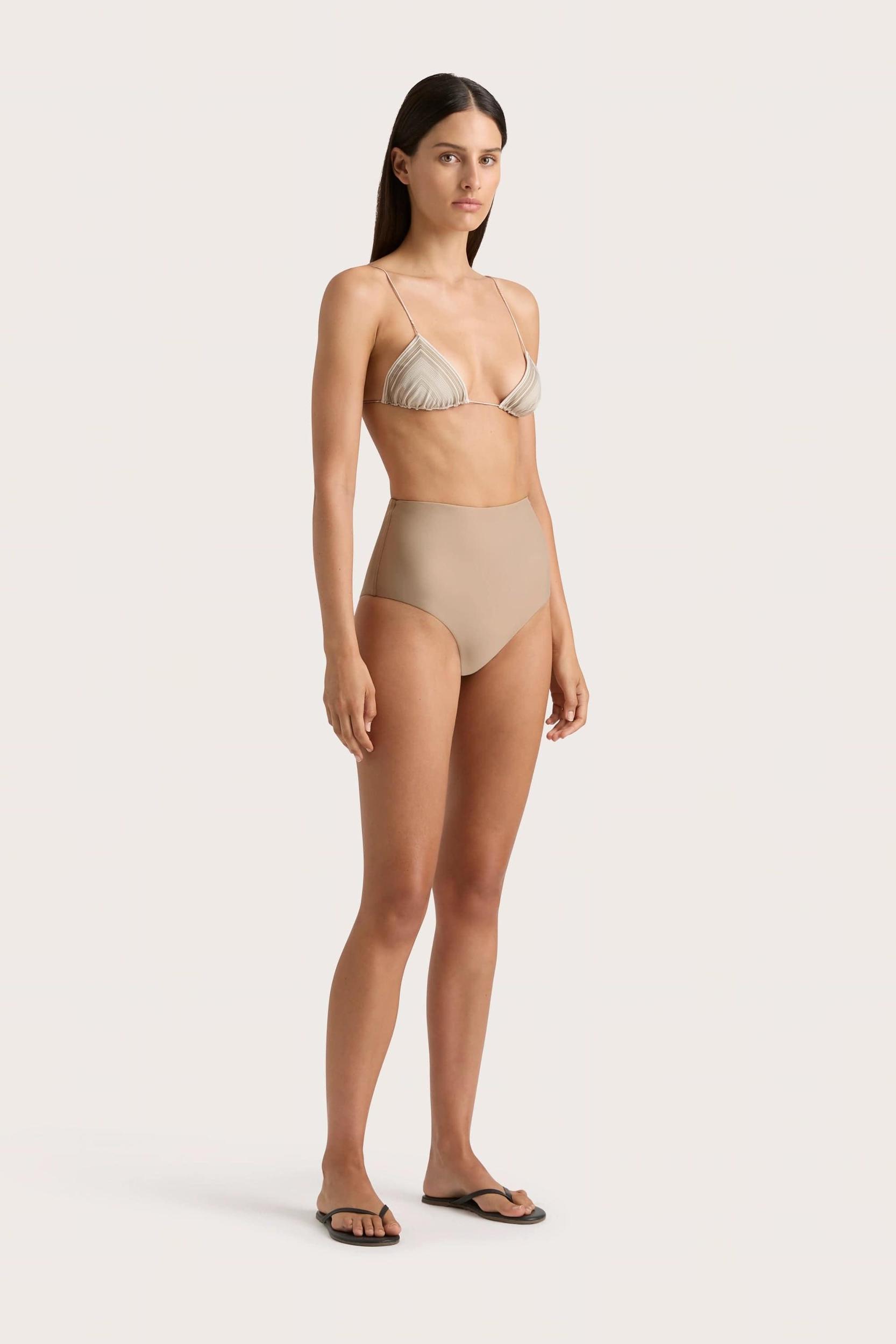 Elea Bikini Top Futura Stripe Taupe - Final Sale Product Image