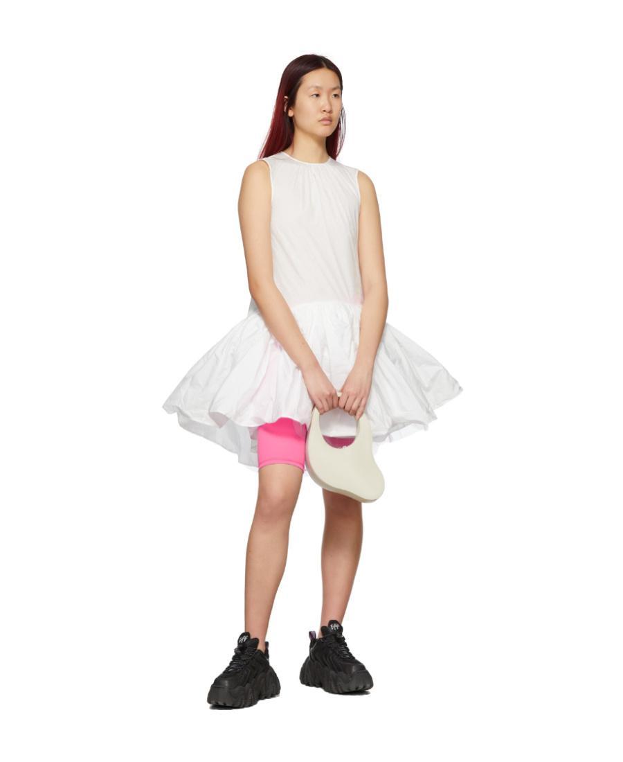 MSGM Logo Round-neck Dress In White Product Image