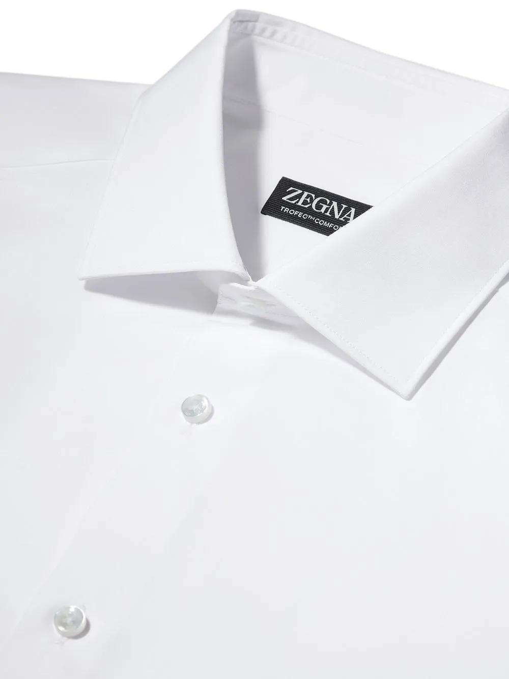 ZEGNA Tailored-cut Slim Shirt In Blanc Product Image